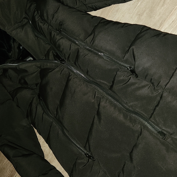 New Sam Edelman Asymmetrical Water Repellent Puffer Jacket - Picture 4 of 9